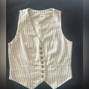 Pinstriped Linen Vest